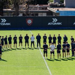 El plantel de San Lorenzo fue a La Bombonera a despedir a Russo