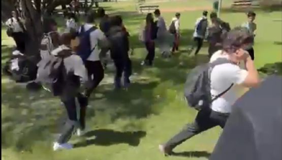 Batalla campal en el Parque Cívico: tres alumnos resultaron heridos