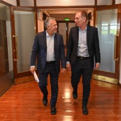 Cornejo se reunió con Santilli y anunció una millonaria obra de agua potable