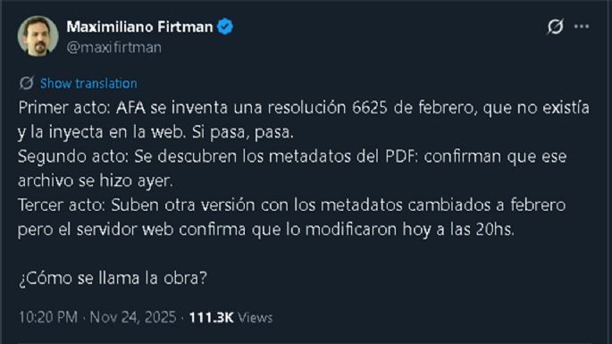 Milei sentó postura con Estudiantes, hostigado por una AFA que falseó un PDF