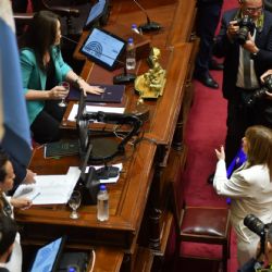Bullrich juró como senadora y tuvo su primer cruce con Villarruel