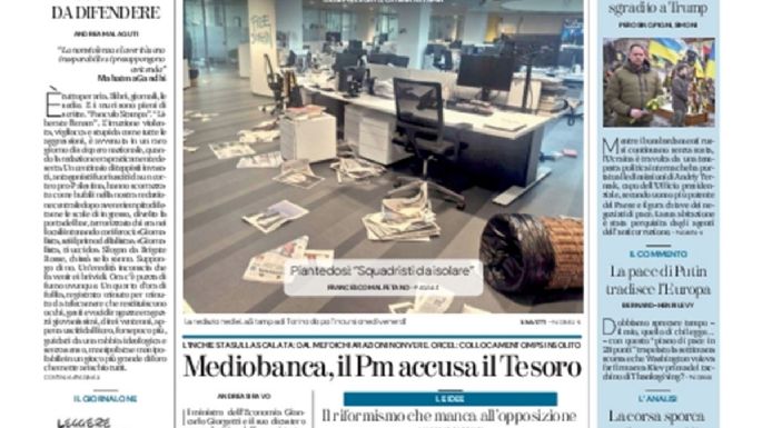 Activistas pro Palestina asaltaron y destrozaron la redacción de un diario italiano