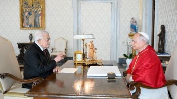 León XIV se reunió por primera vez con el presidente palestino