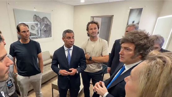 Milei y su encuentro con el "Rey David" Nalbandian y Rafa Nadal