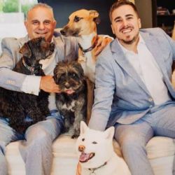 Cinco perros fueron testigos de un casamiento en San Rafael