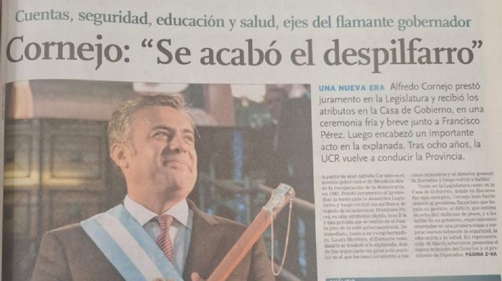 Así arrancó la década cornejista en el Gobierno de Mendoza