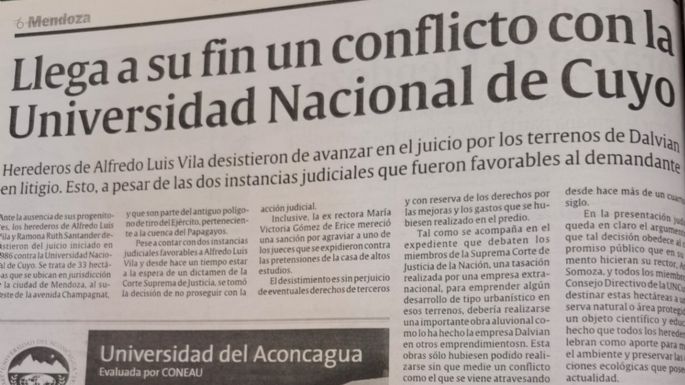 Dalvian-UNCuyo: una historia de poder que lleva casi cuatro décadas
