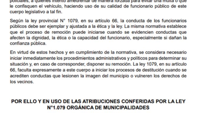 Concejo de Guaymallén no tratará la remoción de Burgoa