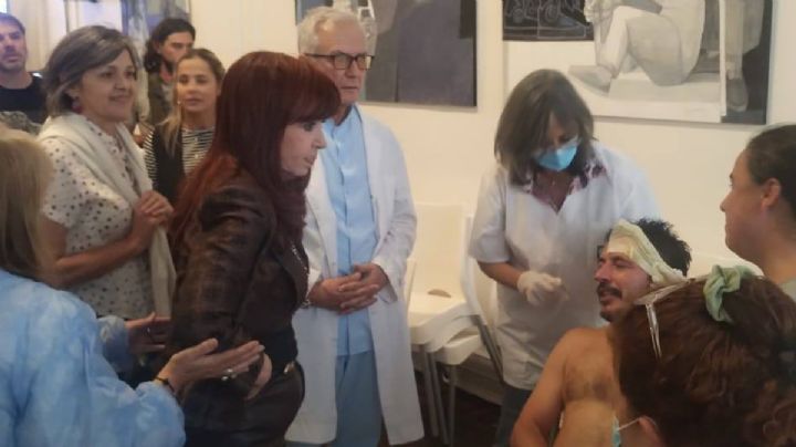 Cristina Kirchner asistió a un dirigente herido en la marcha de jubilados