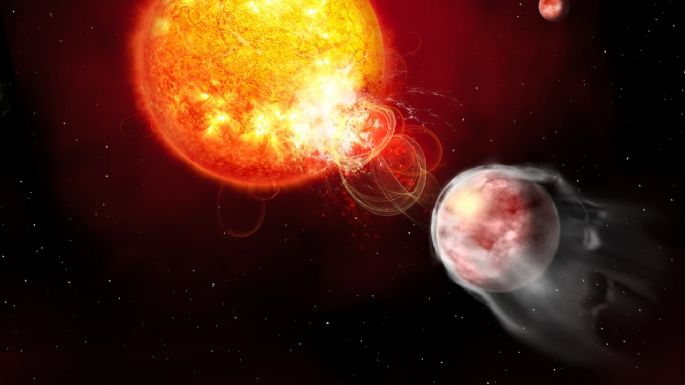 Un exoplaneta gigante desató furiosas llamaradas en su estrella