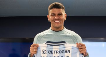 Racing presentó a Marcos Rojo como nuevo refuerzo