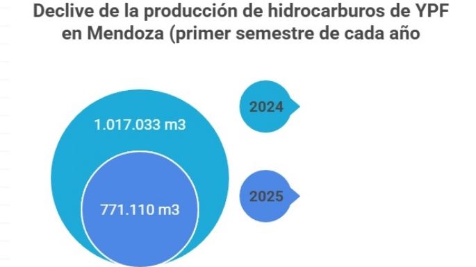Por el Plan Andes cayó el 24% la producción de YPF en Mendoza