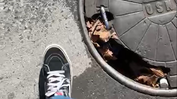 La alcantarilla que se convirtió en una trampa para peatones