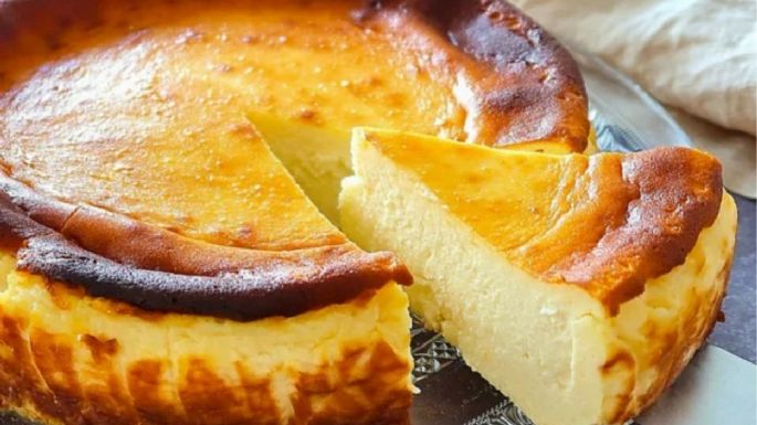 Prepará esta Torta Vasca con queso quemado