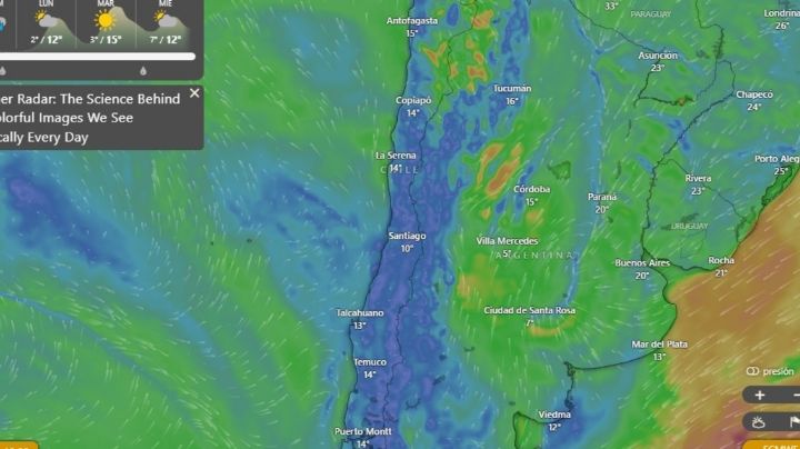 En vivo: podés seguir el mapa de las lluvias y el granizo