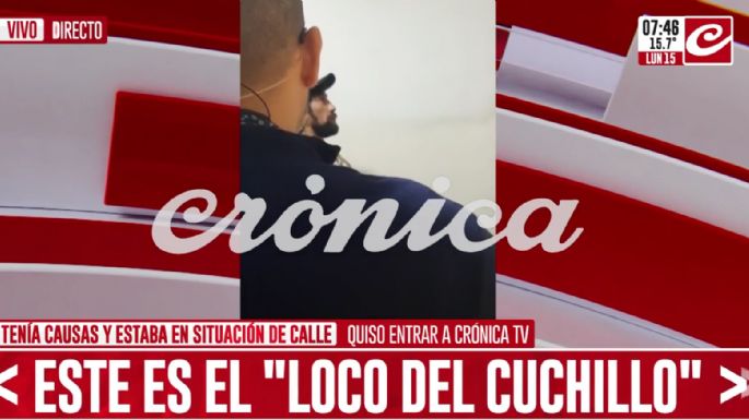 Detuvieron a un hombre que intentó entrar con un cuchillo a Crónica TV