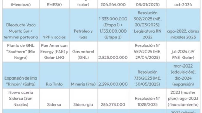 ¿Cuántas inversiones generó el RIGI?