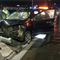 Chocó en el Acceso Este y dio positivo a la alcoholemia