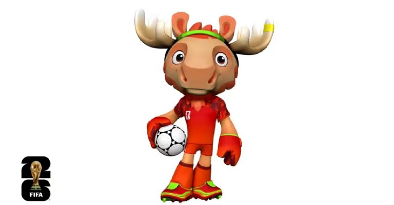 El alce canadiense es arquero. otra de las mascotas del mundial 2026.