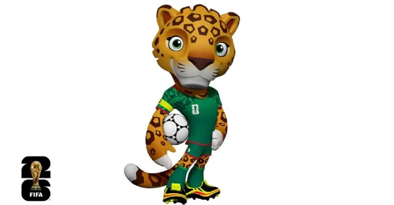 El jaguar mexicano parece un aguerrido defensor. Tres serán las mascotas del mundial 2026.