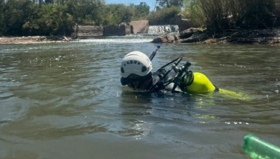Así busca a Rita el equipo de buceo en el canal Cacique Guaymallén