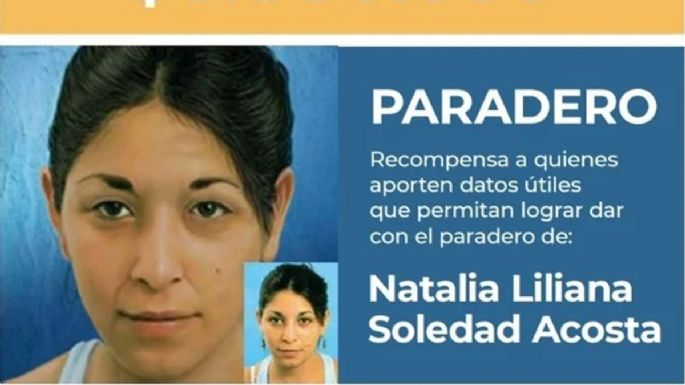 Aumentan la recompensa para encontrar a Natalia Liliana Soledad Acosta en Santa Fe
