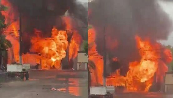 Feroz incendio en un depósito de garrafas de Tucumán