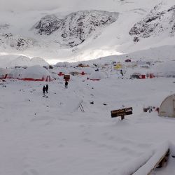 Así amaneció  Plaza de Mulas tras una intensa nevada en pleno verano