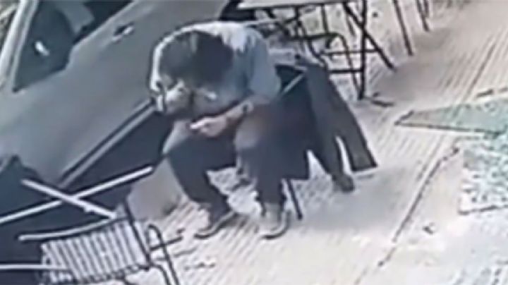 Sobrevivió de milagro: comía en Palermo y un blindex le cayó en la cabeza