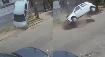 Delincuentes se enfrentaron a la Policía y escaparon tras un vuelco de película