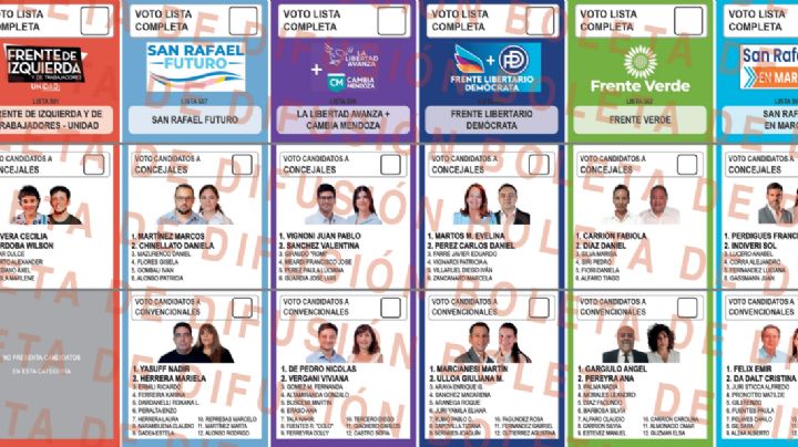 Atención: así es la boleta de candidatos para votar San Rafael