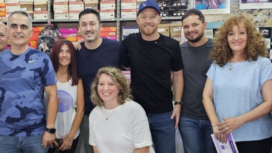 Luis Petri caminó Luján con Allasino y agitó el "mercado" electoral