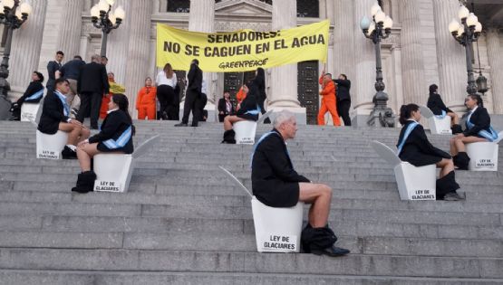 Detienen a activistas que saltaron la reja del Congreso en contra de la reforma de la Ley de Glaciares