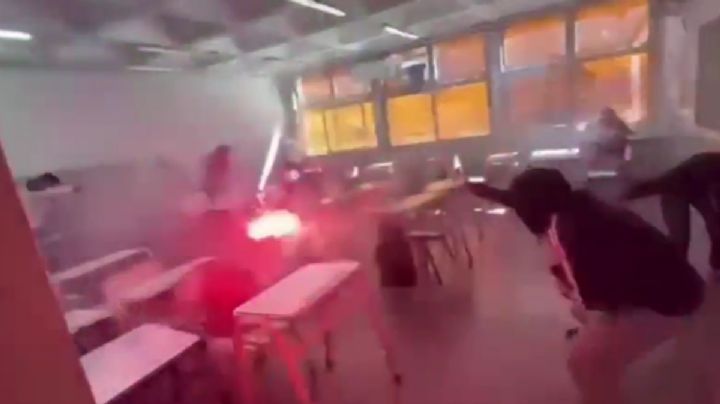 Hicieron una "guerra de bengalas" en el aula y en las redes los compararon con Hogwarts 