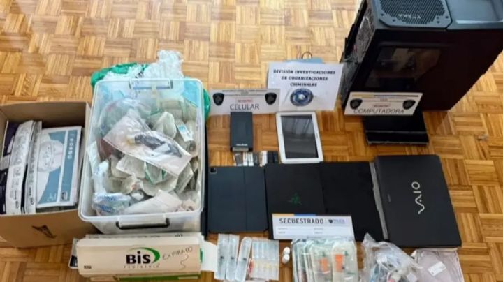 Los elementos encontrados en uno de los domicilios allanados por el robo de fármacos