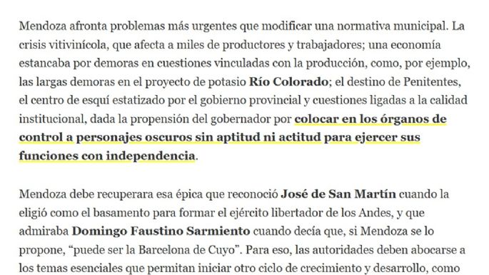 Para el diario La Nación, Cornejo coloca a "personajes oscuros" en organismos de control