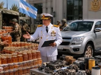 El ejercito en Mendoza ofrece pagar con membrillos para reparar una camioneta
